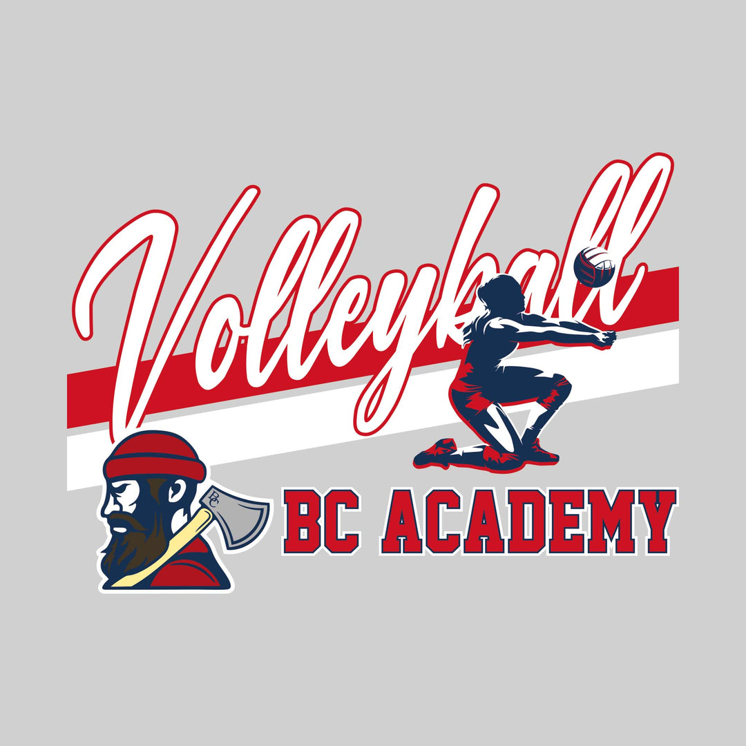 Bay City Academy - Volleyball - Angled Double Stripes with Player and Mascot