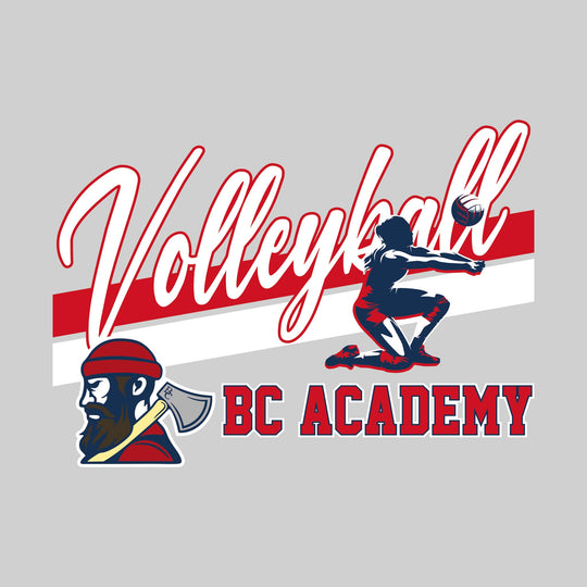Bay City Academy - Volleyball - Angled Double Stripes with Player and Mascot