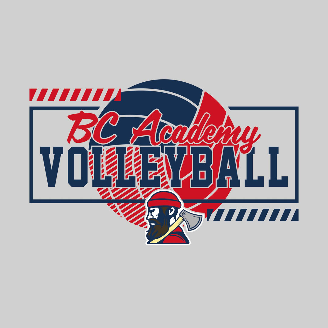Bay City Academy - Volleyball - Framed School Name with Volleyball Shape &amp; Mascot