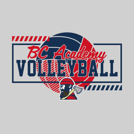 Bay City Academy - Volleyball - Framed School Name with Volleyball Shape &amp; Mascot