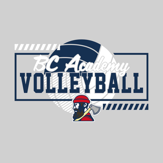 Bay City Academy - Volleyball - Framed School Name with Volleyball Shape &amp; Mascot