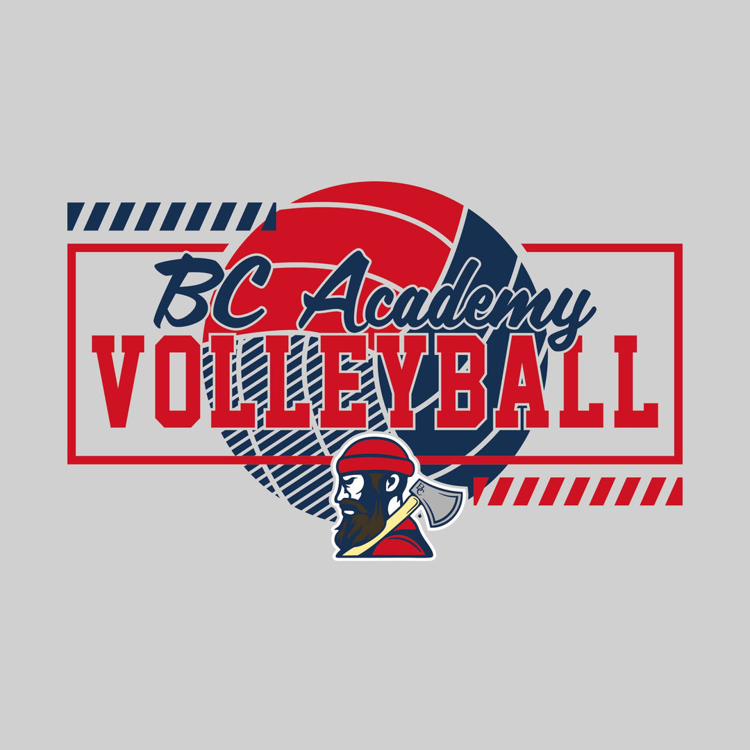 Bay City Academy - Volleyball - Framed School Name with Volleyball Shape &amp; Mascot