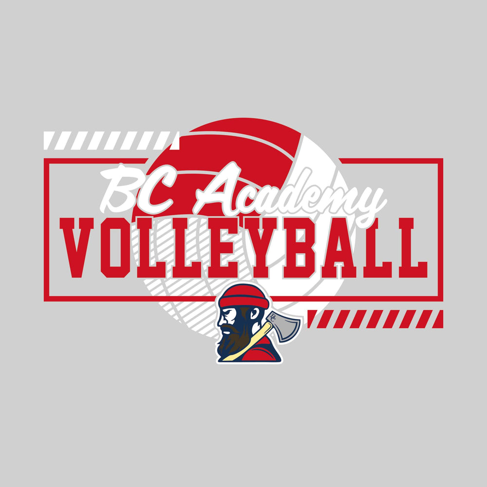 Bay City Academy - Volleyball - Framed School Name with Volleyball Shape & Mascot