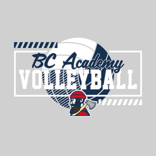 Bay City Academy - Volleyball - Framed School Name with Volleyball Shape &amp; Mascot