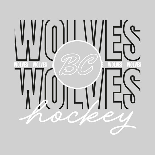 Bay City Wolves - Hockey - Outlined Wolves with Cursive Hockey