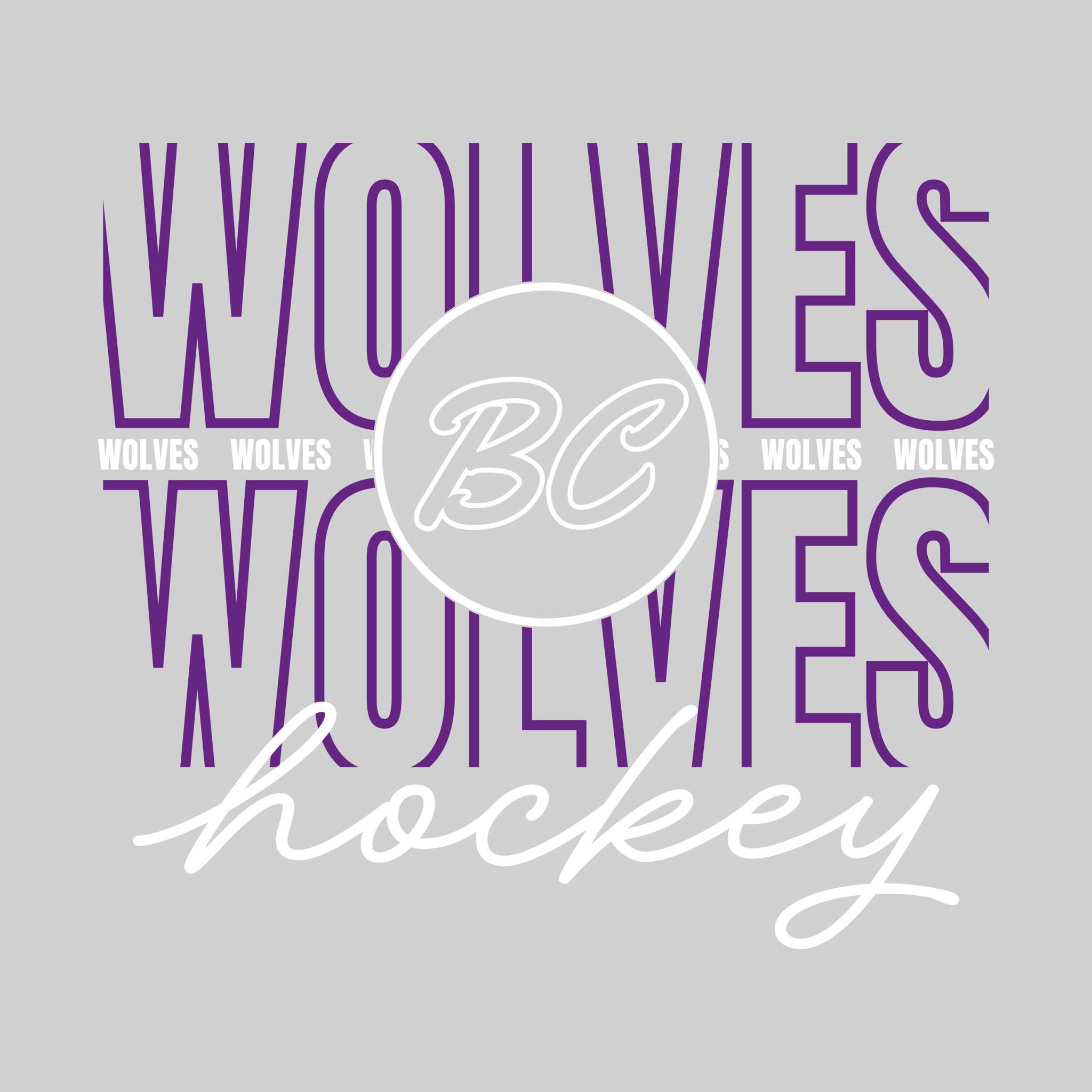 Bay City Wolves - Hockey - Outlined Wolves with Cursive Hockey – Oddly ...