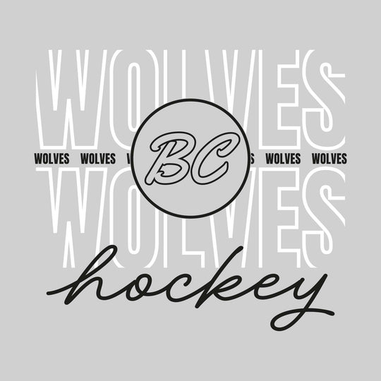 Bay City Wolves - Hockey - Outlined Wolves with Cursive Hockey