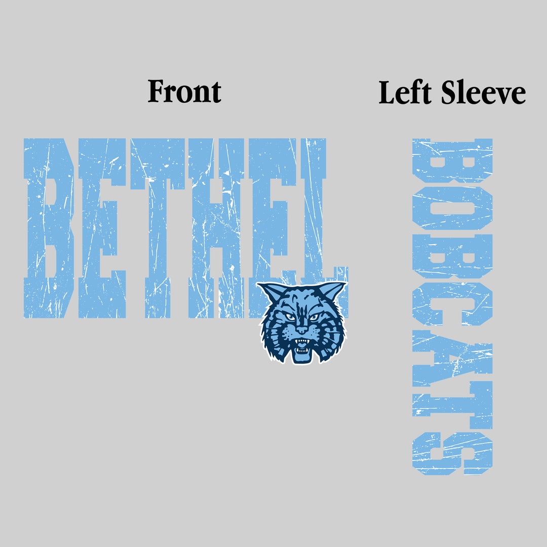 Bethel Lutheran Bobcats - Spirit Wear - Bethel Distressed with Mascot and Sleeve