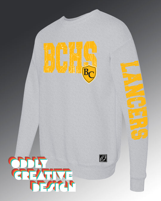 School Acronym with Mascot - Distressed - with Sleeve Print