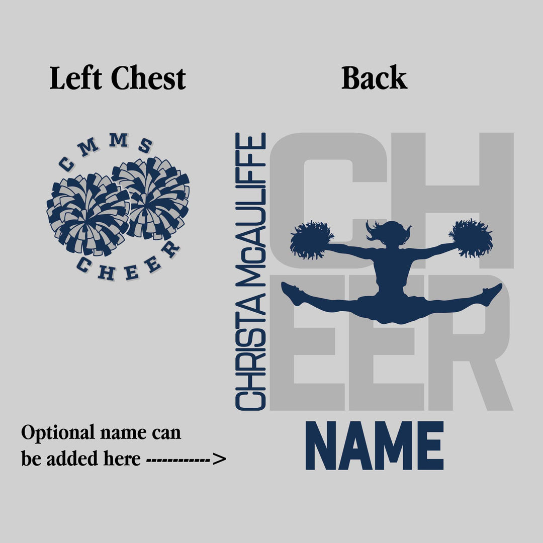 CMMS - Cheer - Cheer Stacked with Cheerleader Silhouette