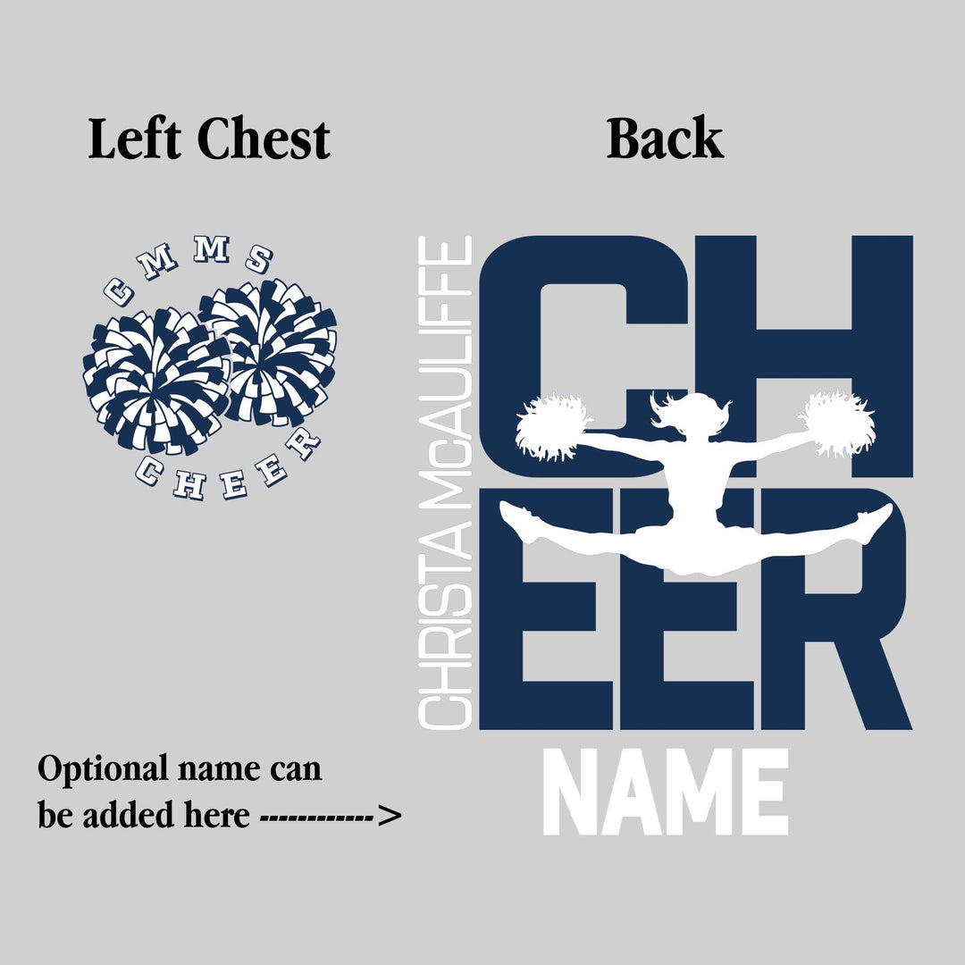 CMMS - Cheer - Cheer Stacked with Cheerleader Silhouette