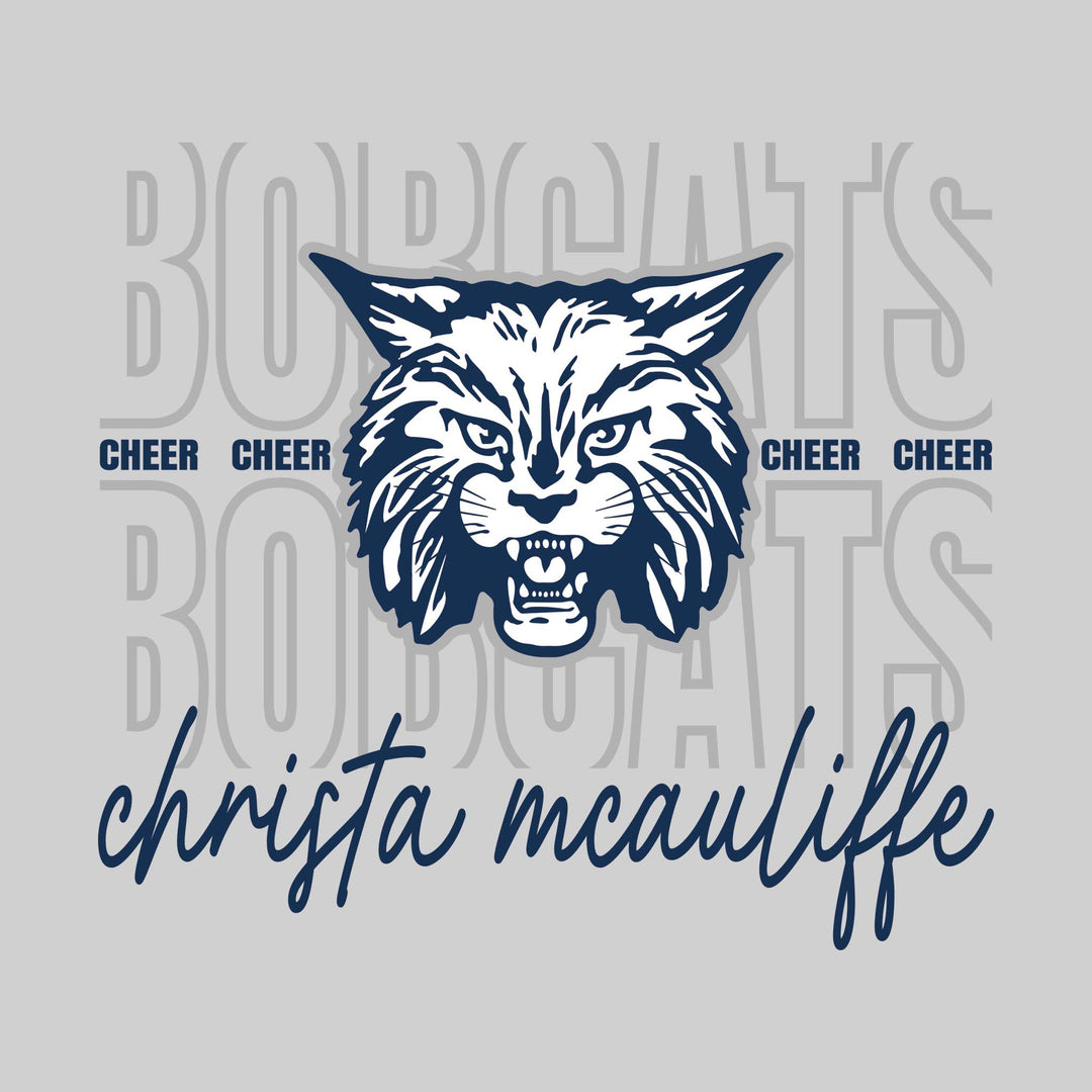 CMMS Bobcats - Cheer - Outlined Bobcats with Cursive School Name