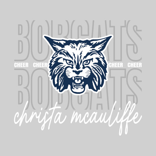 CMMS Bobcats - Cheer - Outlined Bobcats with Cursive School Name