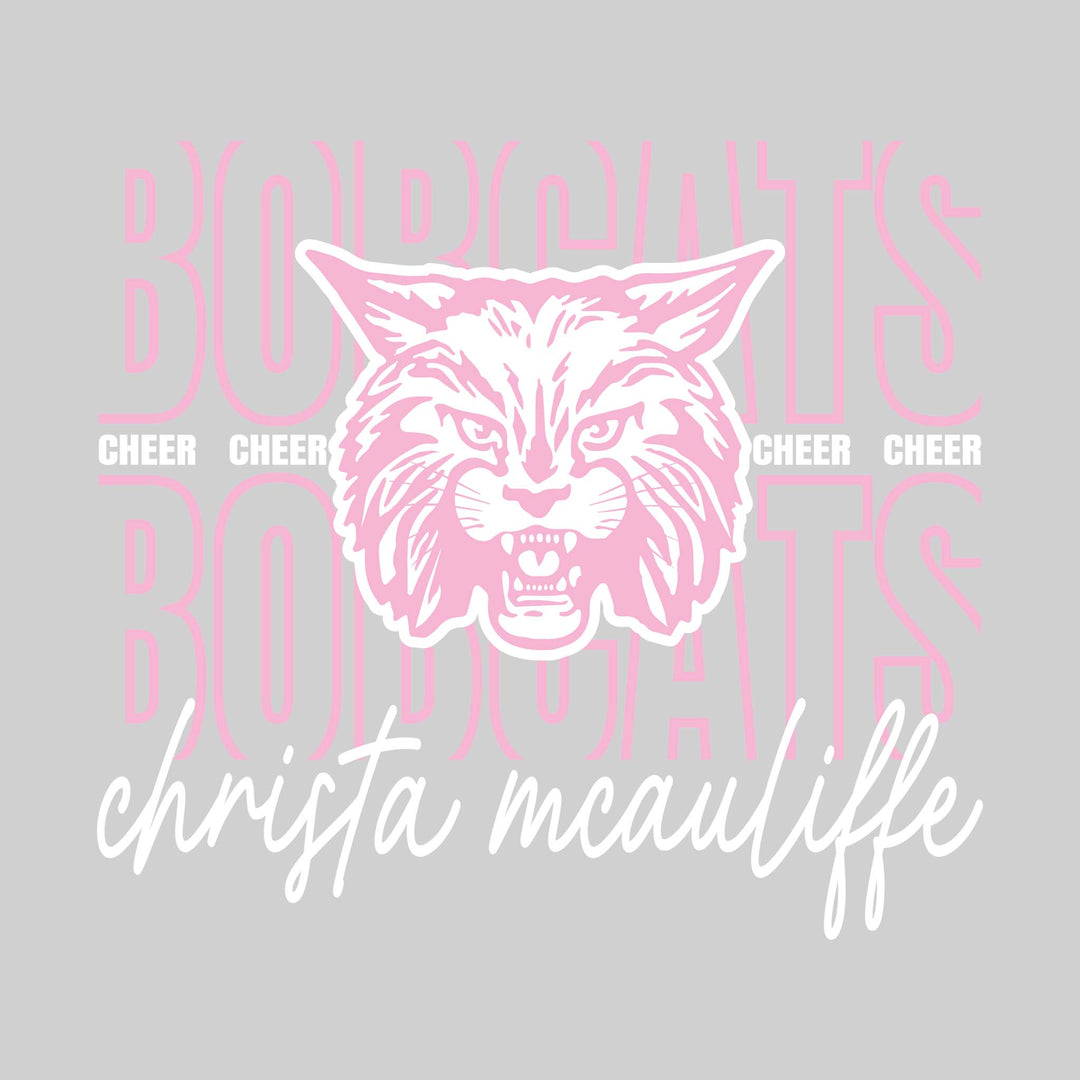CMMS Bobcats - Cheer - Outlined Bobcats with Cursive School Name