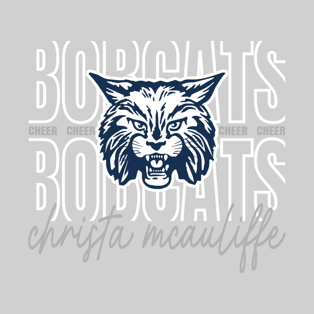 CMMS Bobcats - Cheer - Outlined Bobcats with Cursive School Name