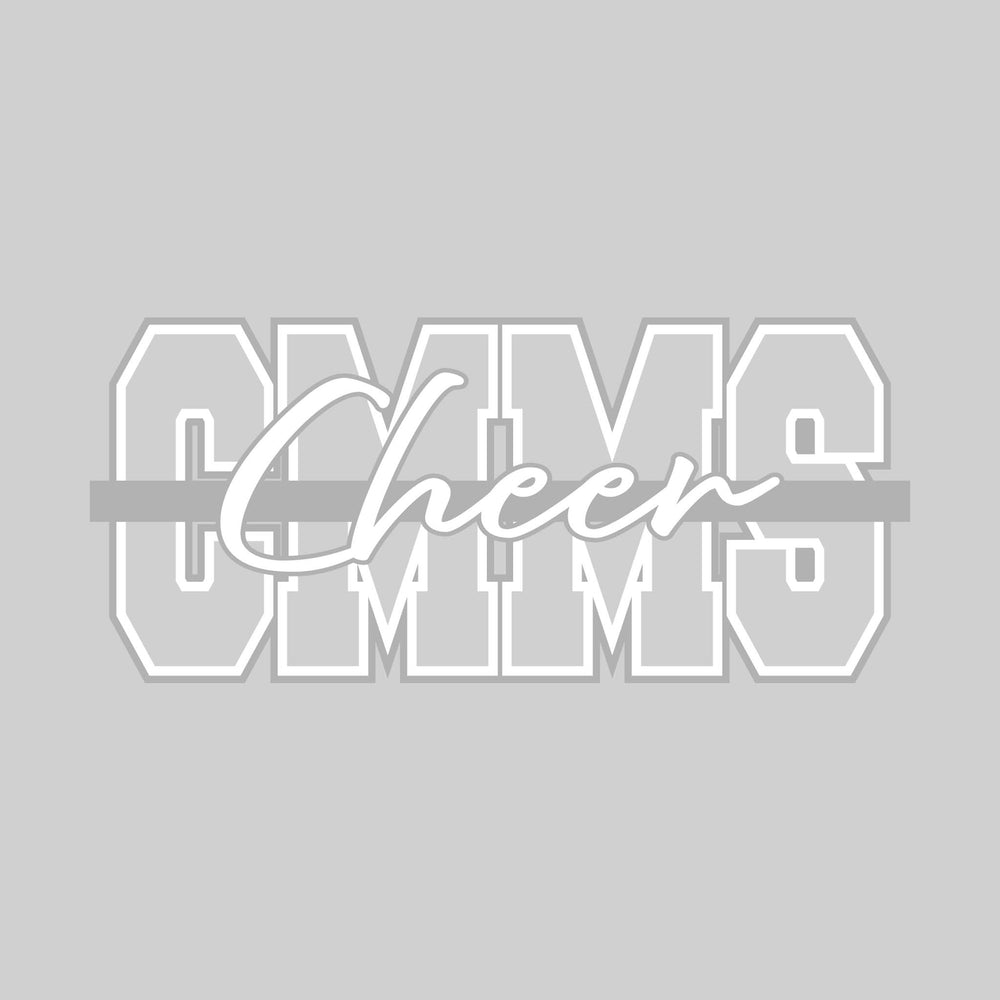 CMMS - Cheer - Outlined CMMS with Cursive Cheer & Color Bar