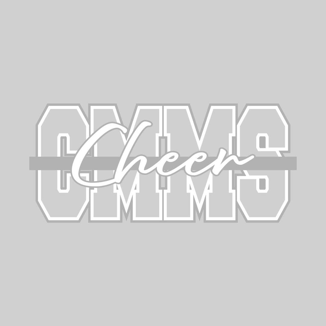 CMMS - Cheer - Outlined CMMS with Cursive Cheer &amp; Color Bar