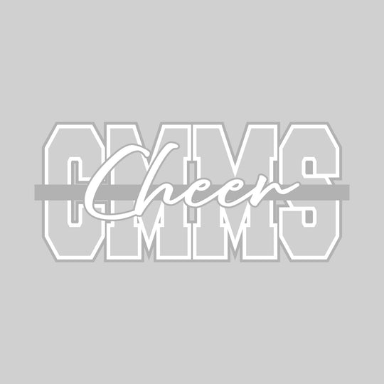 CMMS - Cheer - Outlined CMMS with Cursive Cheer &amp; Color Bar