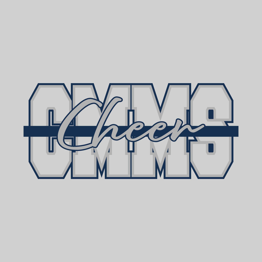 CMMS - Cheer - Outlined CMMS with Cursive Cheer &amp; Color Bar