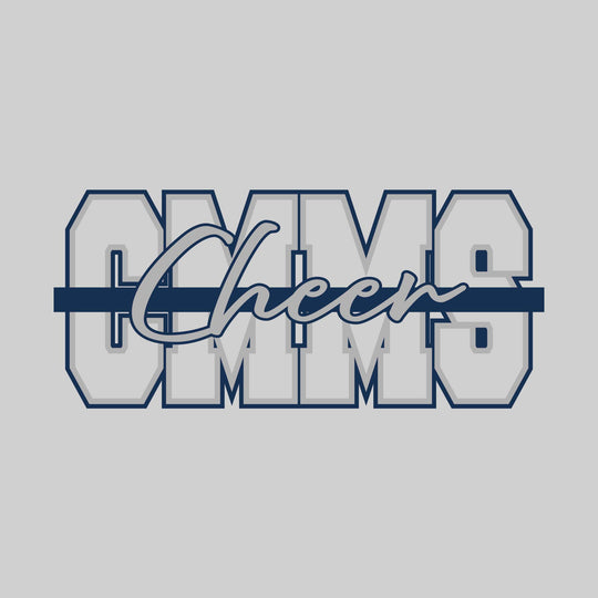 CMMS - Cheer - Outlined CMMS with Cursive Cheer &amp; Color Bar