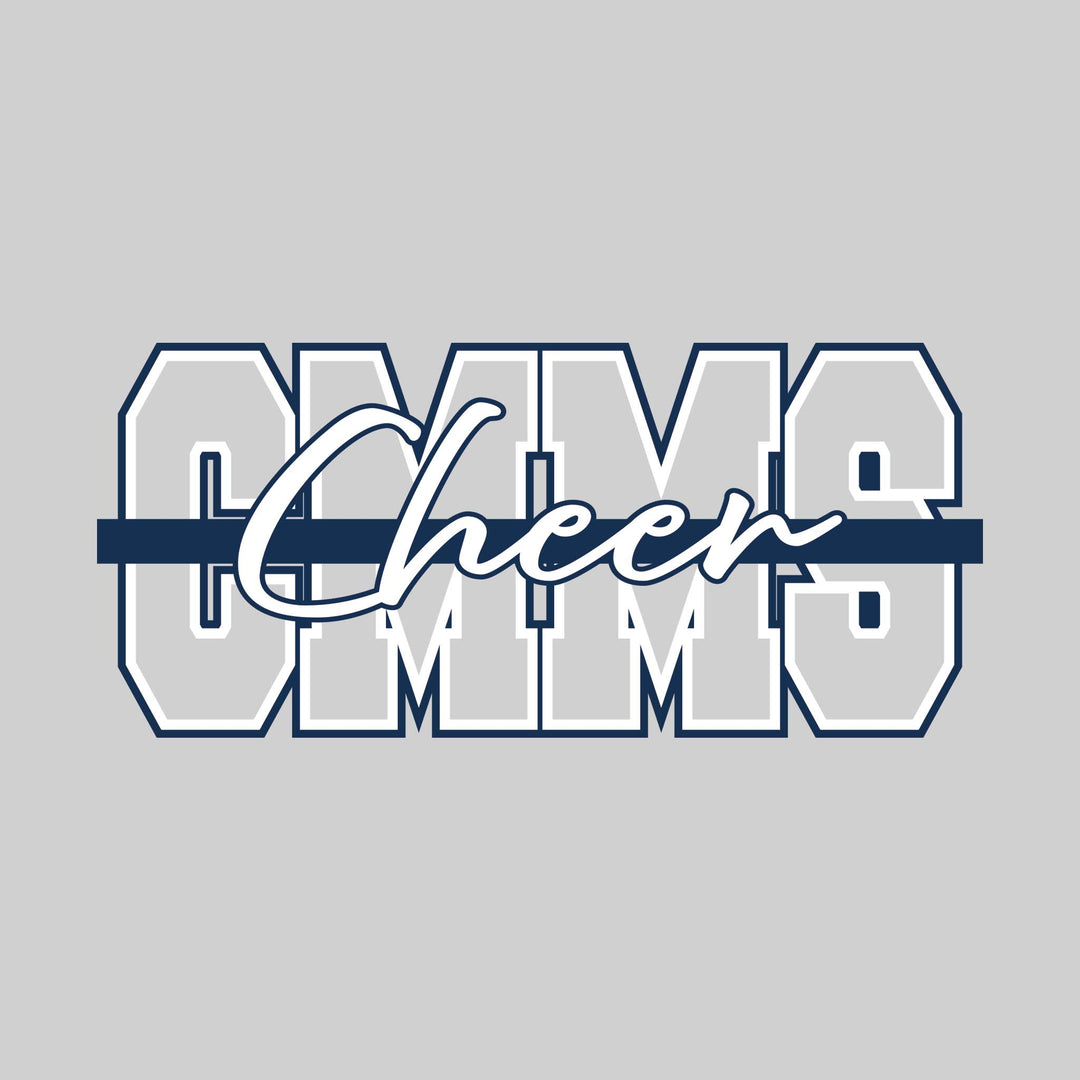 CMMS - Cheer - Outlined CMMS with Cursive Cheer &amp; Color Bar