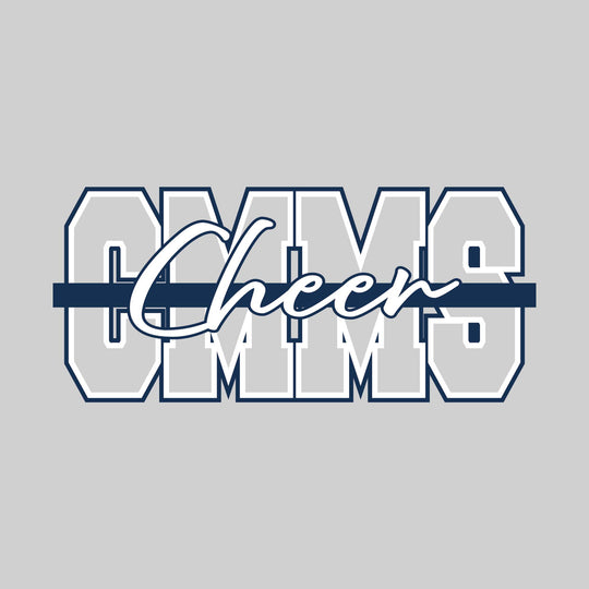 CMMS - Cheer - Outlined CMMS with Cursive Cheer &amp; Color Bar