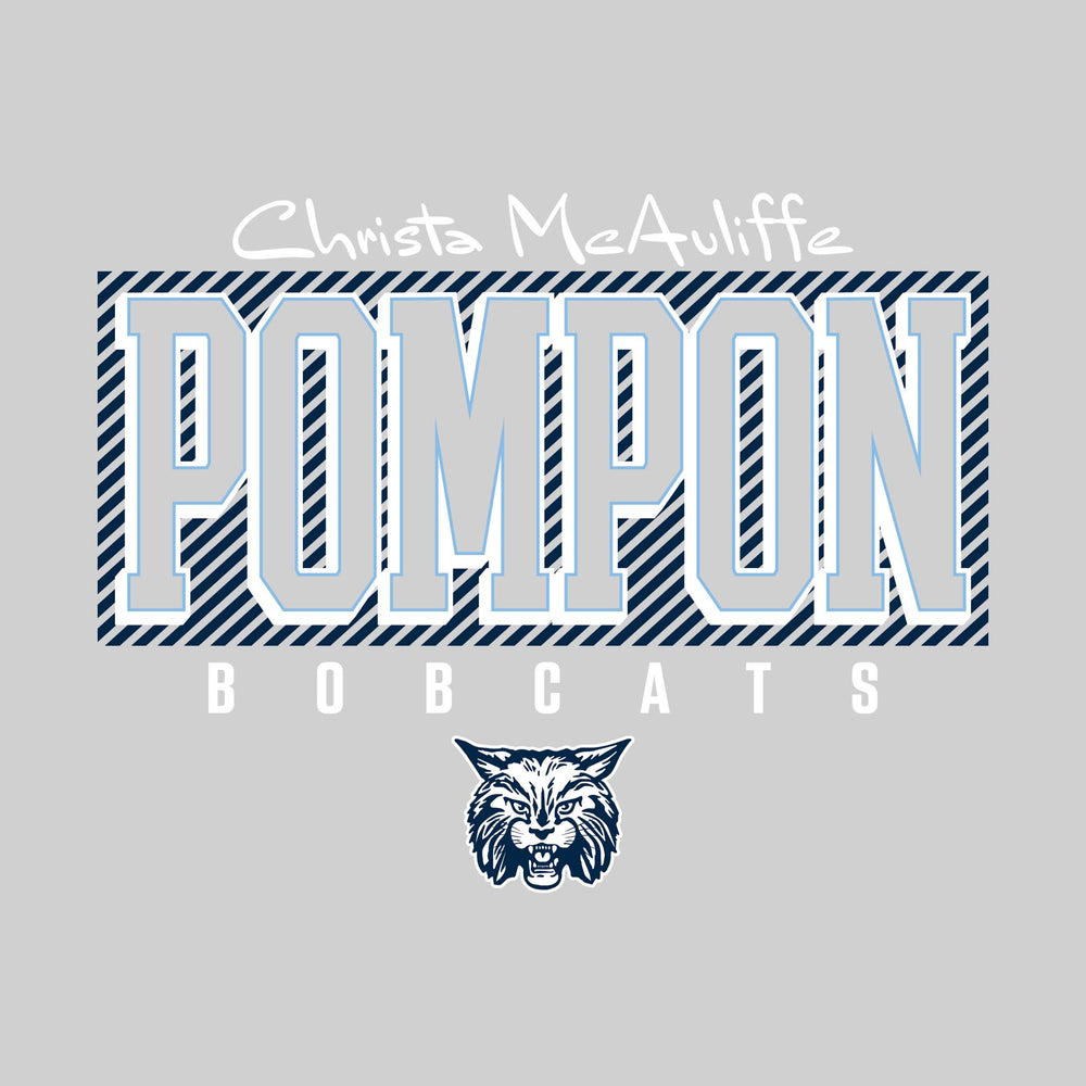 CMMS - Poms - Christa McAuliffe Pompon with Diagonal Stripes