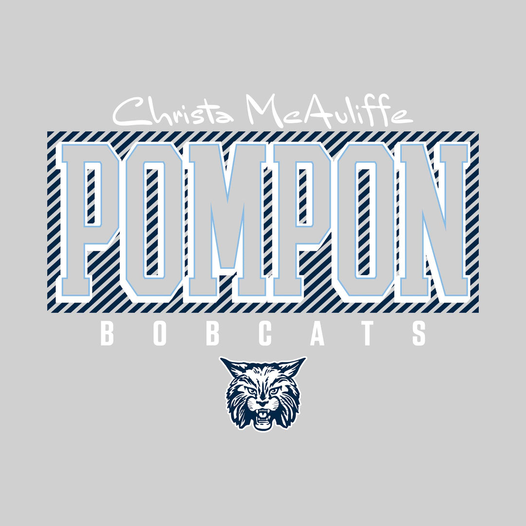 CMMS - Poms - Christa McAuliffe Pompon with Diagonal Stripes