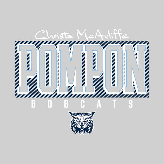 CMMS - Poms - Christa McAuliffe Pompon with Diagonal Stripes