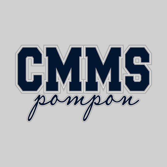 CMMS - Poms - Outlined CMMS with Cursive Pompon