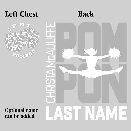 CMMS - Poms - Pompon Stacked with School Name and Pommer Silhouette