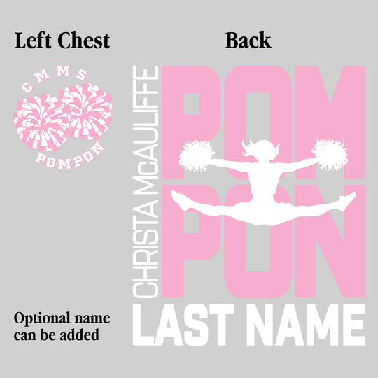 CMMS - Poms - Pompon Stacked with School Name and Pommer Silhouette