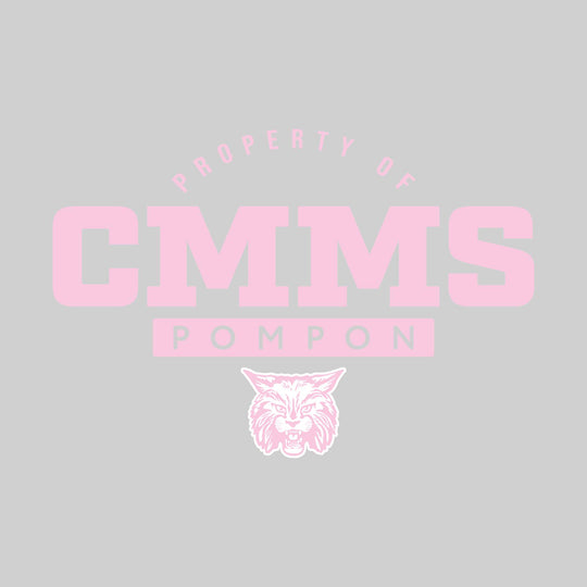 CMMS - Poms - Property of CMMS Pompon - Monochromatic with Mascot