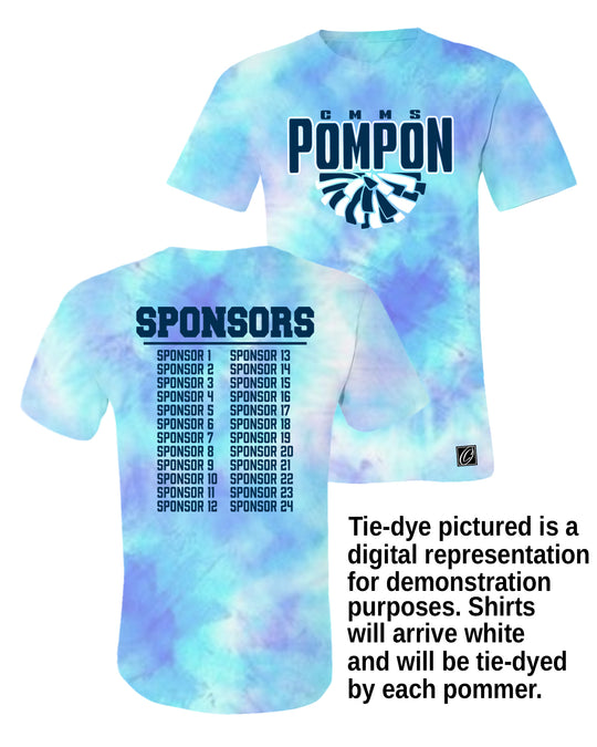 CMMS Bobcats - Poms - Camp Sponsorship Shirt - Tie-Dye