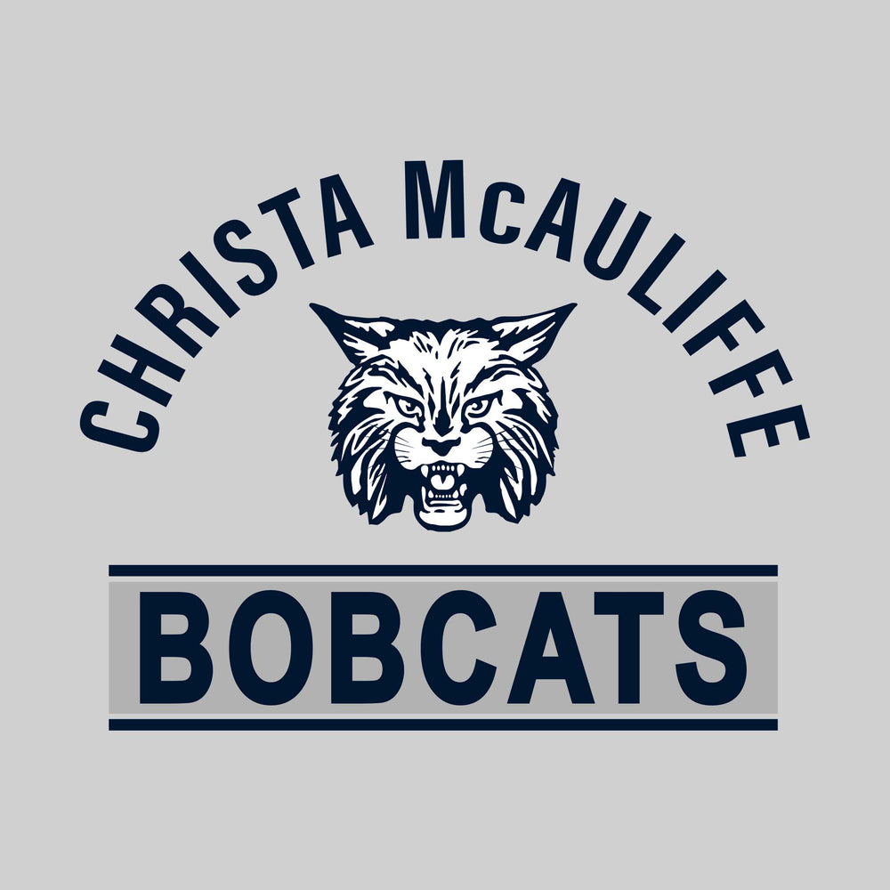 CMMS Bobcats - Spirit Wear - Arched Christa McAuliffe with Mascot and Boxed Bobcats