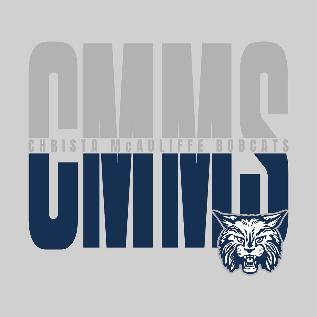 CMMS Bobcats - Spirit Wear - Split-Color Oversized School Acronym with School Name