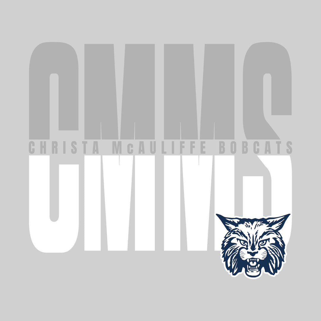 CMMS Bobcats - Spirit Wear - Split-Color Oversized School Acronym with School Name