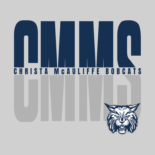 CMMS Bobcats - Spirit Wear - Split-Color Oversized School Acronym with School Name
