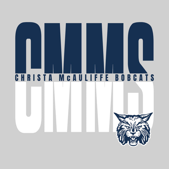 CMMS Bobcats - Spirit Wear - Split-Color Oversized School Acronym with School Name