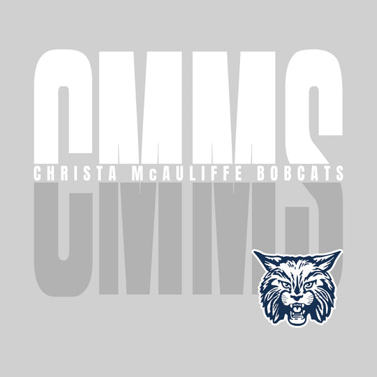 CMMS Bobcats - Spirit Wear - Split-Color Oversized School Acronym with School Name