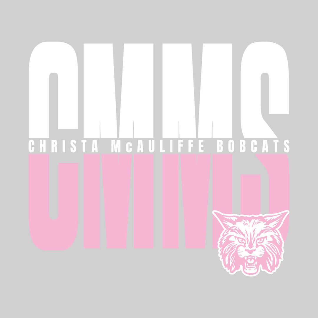 CMMS Bobcats - Spirit Wear - Split-Color Oversized School Acronym with School Name