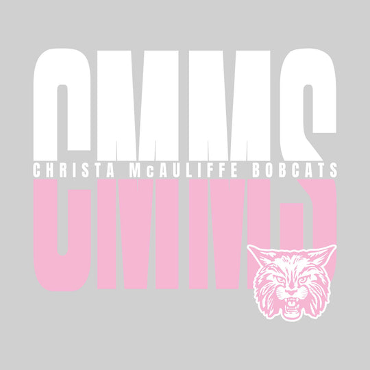 CMMS Bobcats - Spirit Wear - Split-Color Oversized School Acronym with School Name