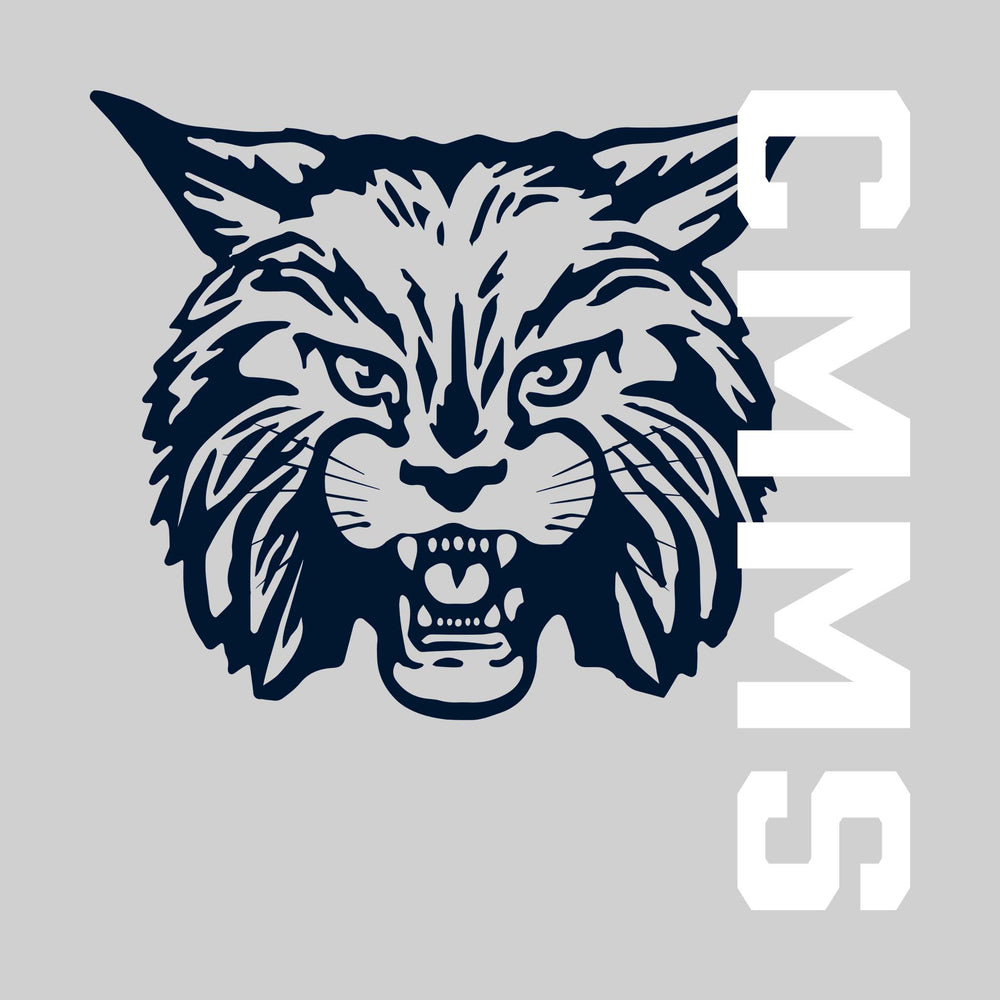 CMMS Bobcats - Spirit Wear - Vertical School Name with Outlined Mascot