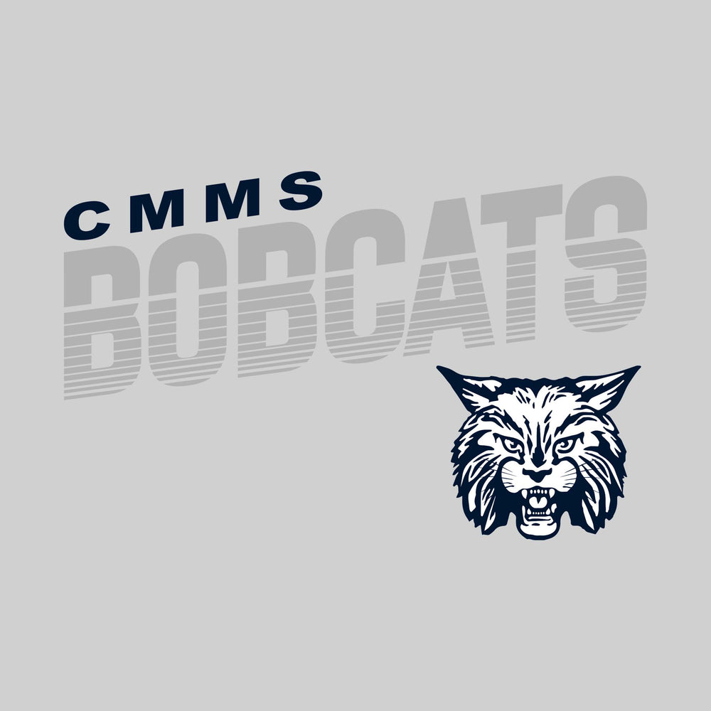 CMMS - Spirit Wear - Angled Striped Bobcats with Mascot