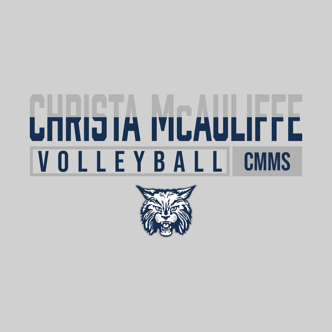 CMMS Bobcats - Volleyball - Split-Color School Name With Acronym Over Mascot