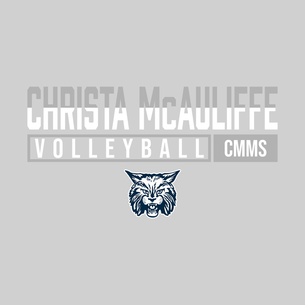 CMMS Bobcats - Volleyball - Split-Color School Name With Acronym Over Mascot