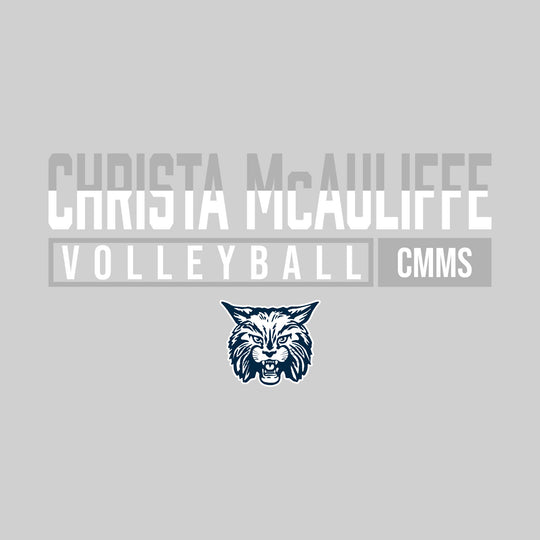CMMS Bobcats - Volleyball - Split-Color School Name With Acronym Over Mascot