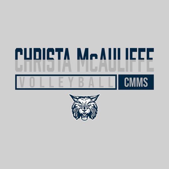 CMMS Bobcats - Volleyball - Split-Color School Name With Acronym Over Mascot