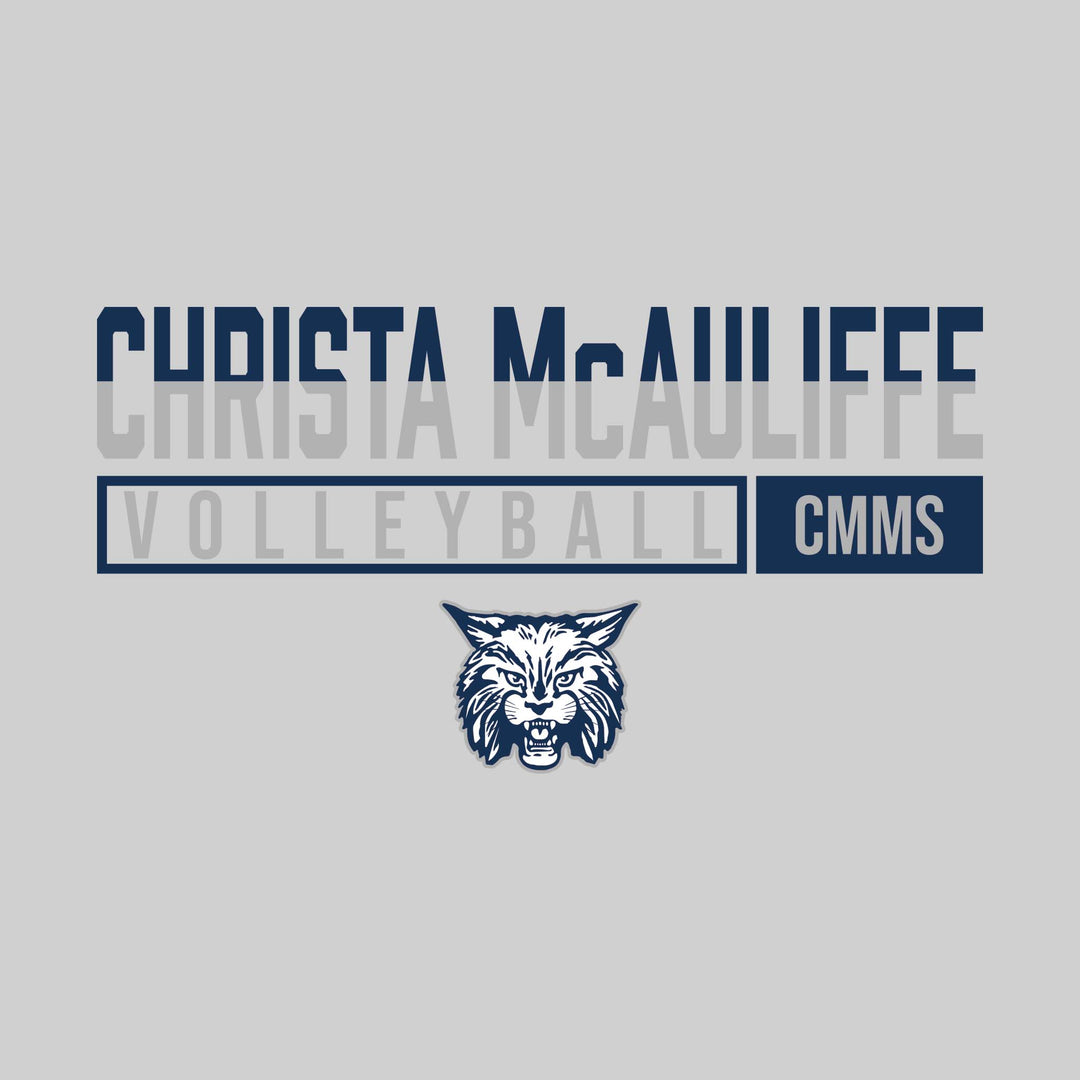 CMMS Bobcats - Volleyball - Split-Color School Name With Acronym Over Mascot