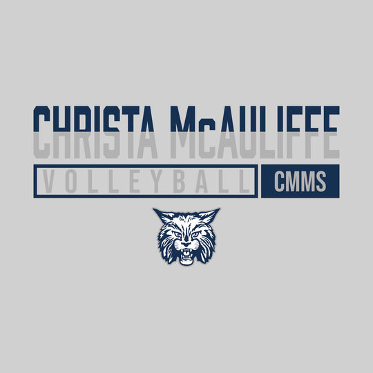 CMMS Bobcats - Volleyball - Split-Color School Name With Acronym Over Mascot